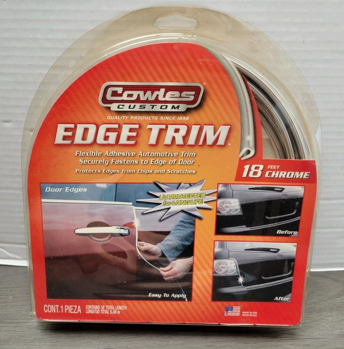 Cowles T5605 Chrome U Channel Edge Trim 18′ for protecting your car door edges