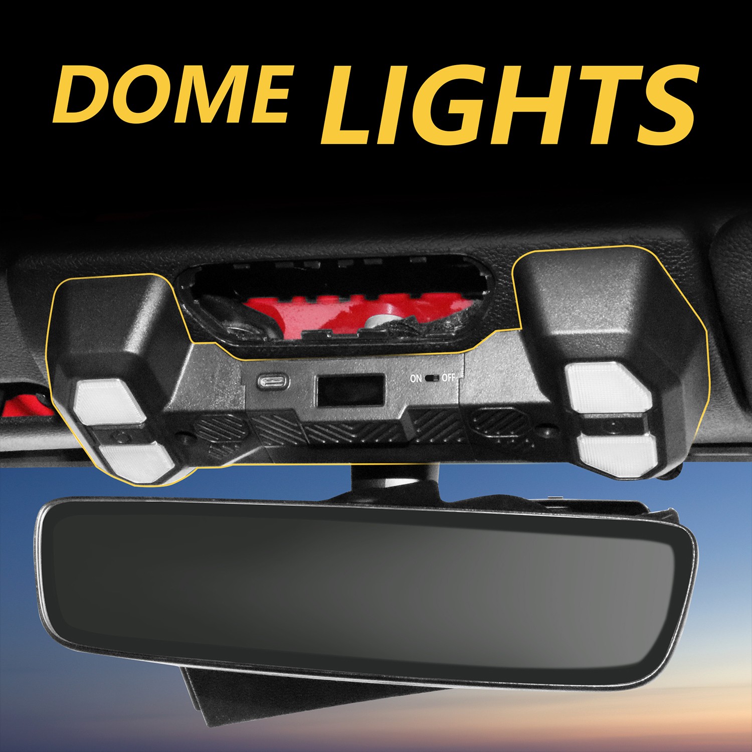1PCS LED Interior Dome Light Reading Lamp For Jeep Wrangler t with Power Display