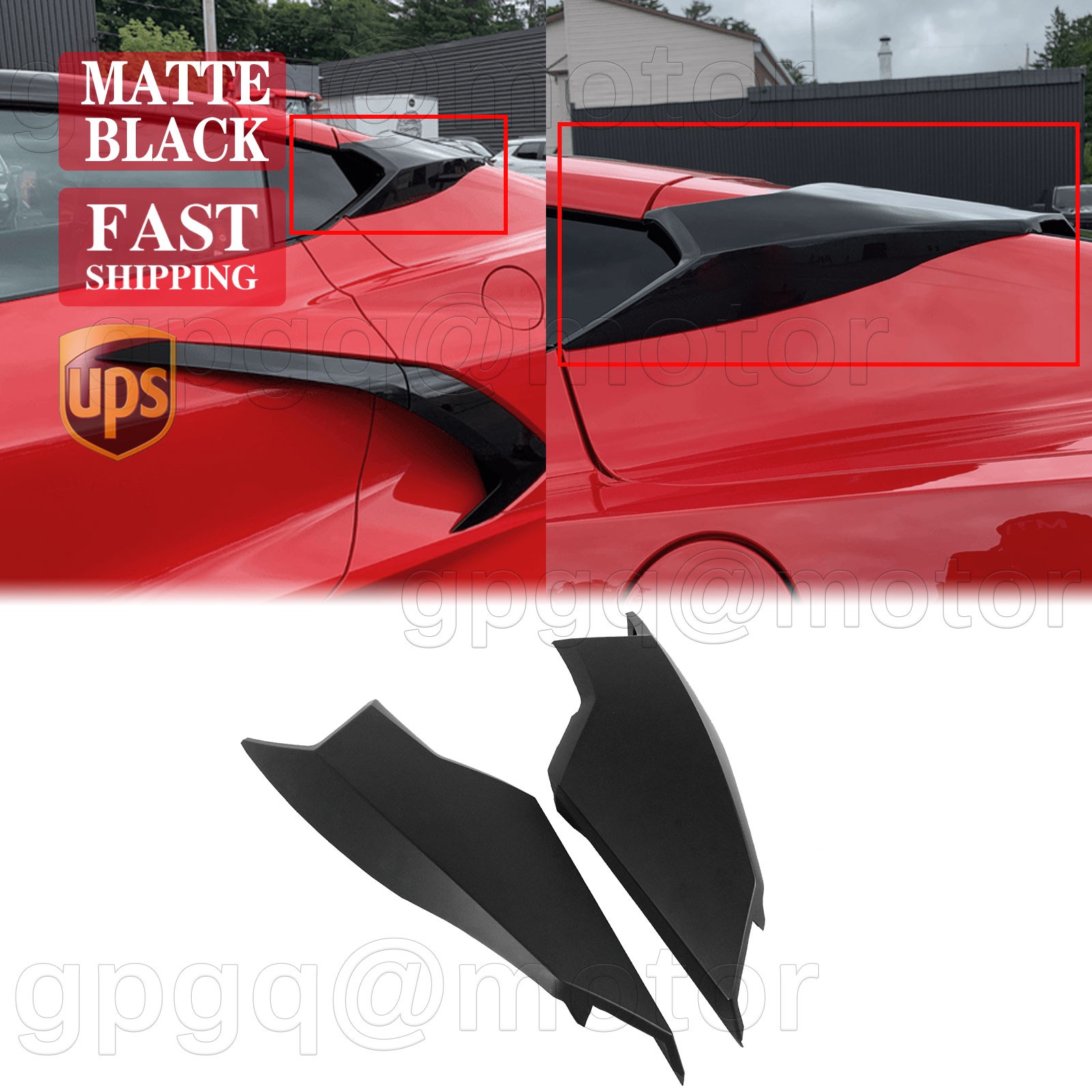For Corvette C8 All Model 2020-2026 Matte Black Rear Upper Intake Port Cover Kit