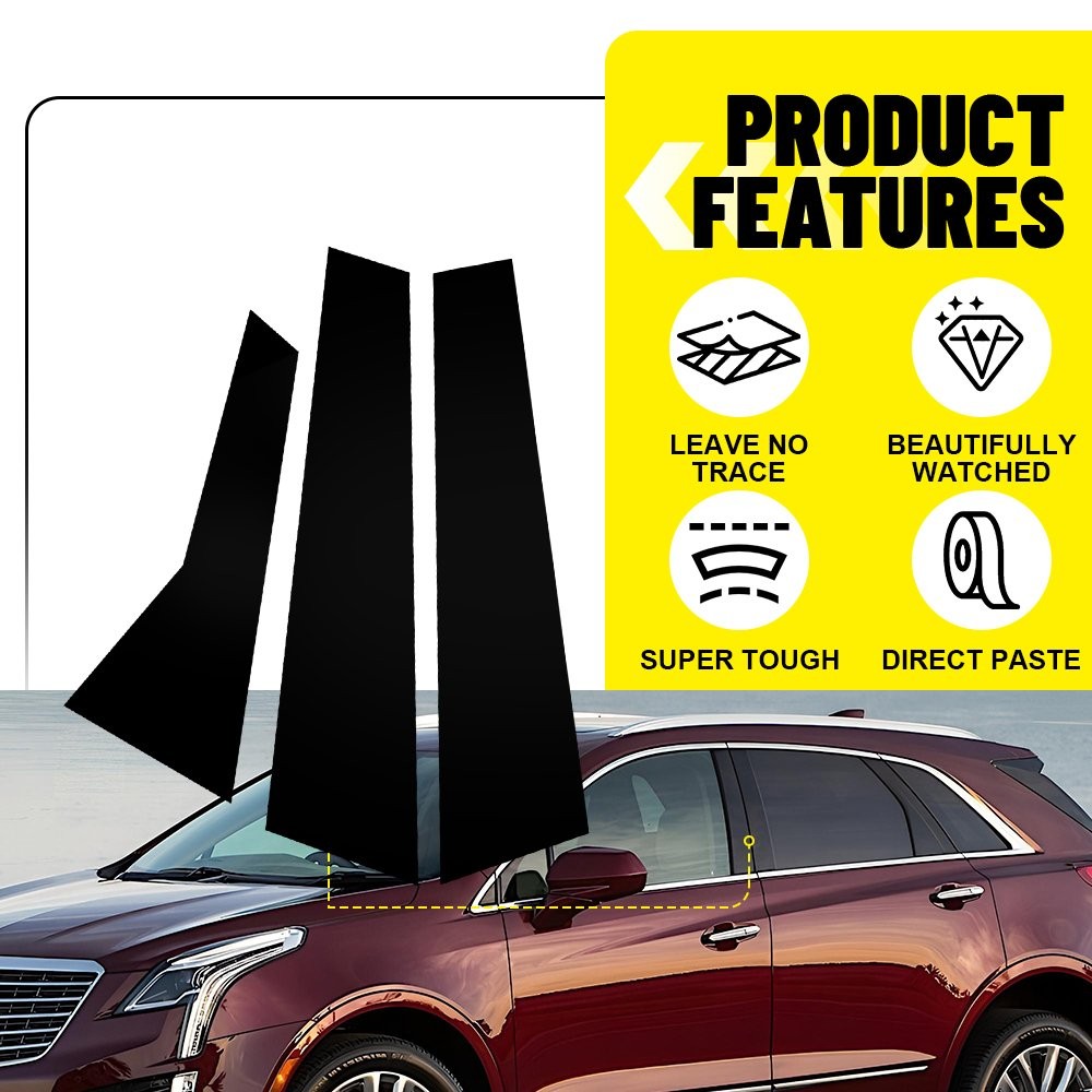 Pillar Post Trims Cover 6PCS Suitable for Black Cadillac XT5 2017-2023