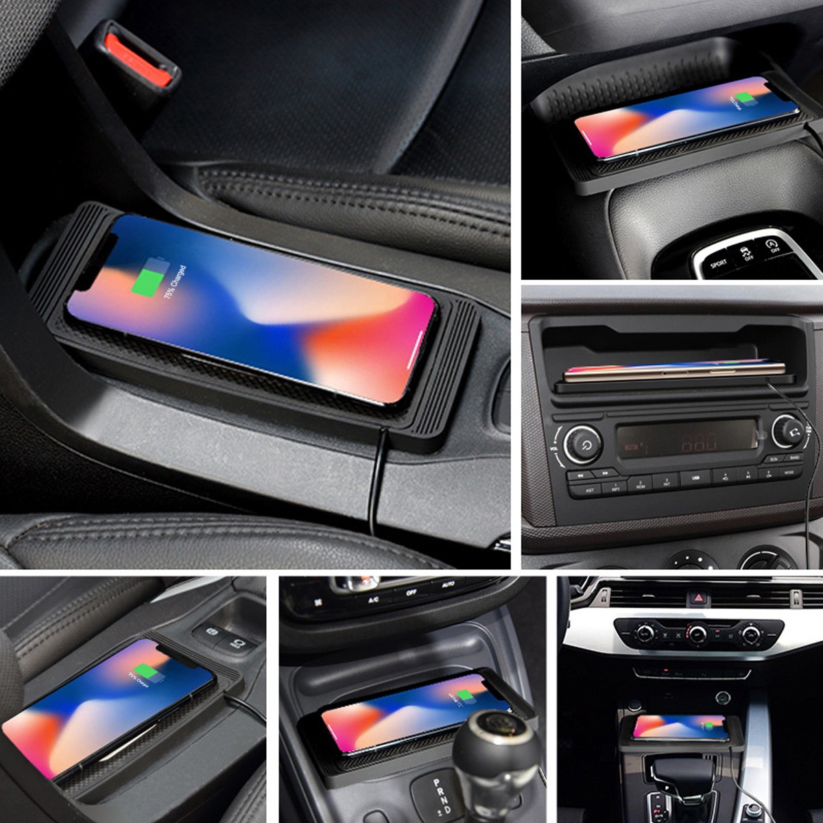 Car Wireless Charger Pad Phone Fast Charging Mat Non-Slip for iPhone Samsung