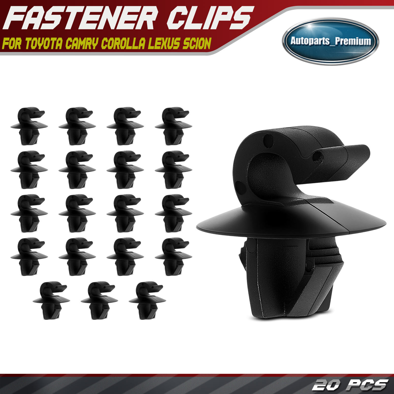 20x 10 mm Nylon Hood-Release Cable Clamp Retainer Clips for Toyota Lexus Scion