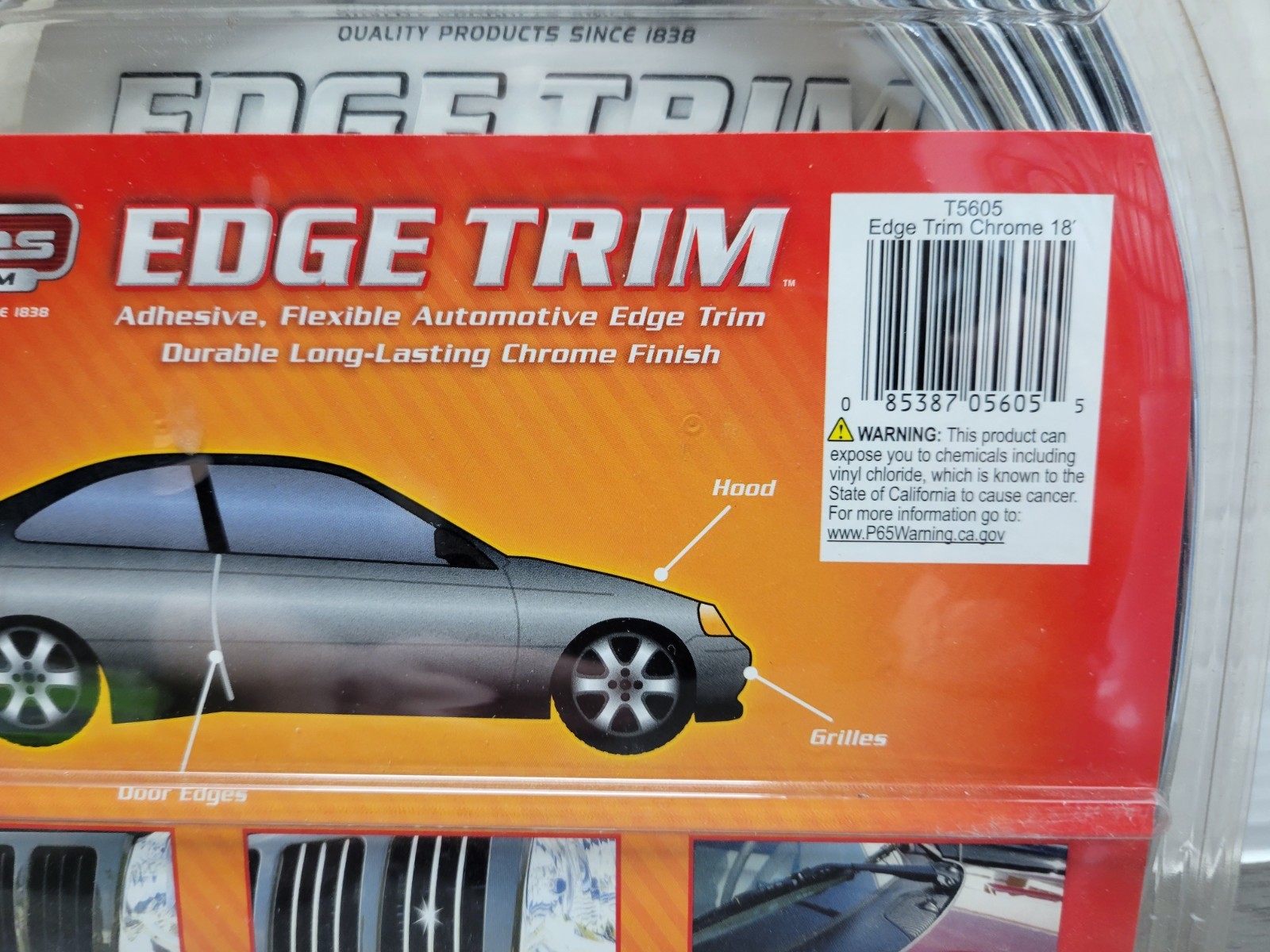 Cowles T5605 Chrome U Channel Edge Trim 18′ for protecting your car door edges