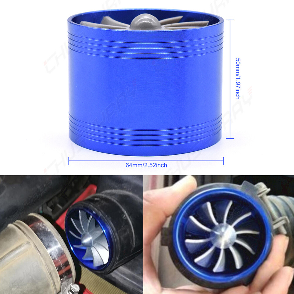 Universal 2.5in Turbo Cold Air Intake Hose Single Fan Turbonator Fuel Gas Saver