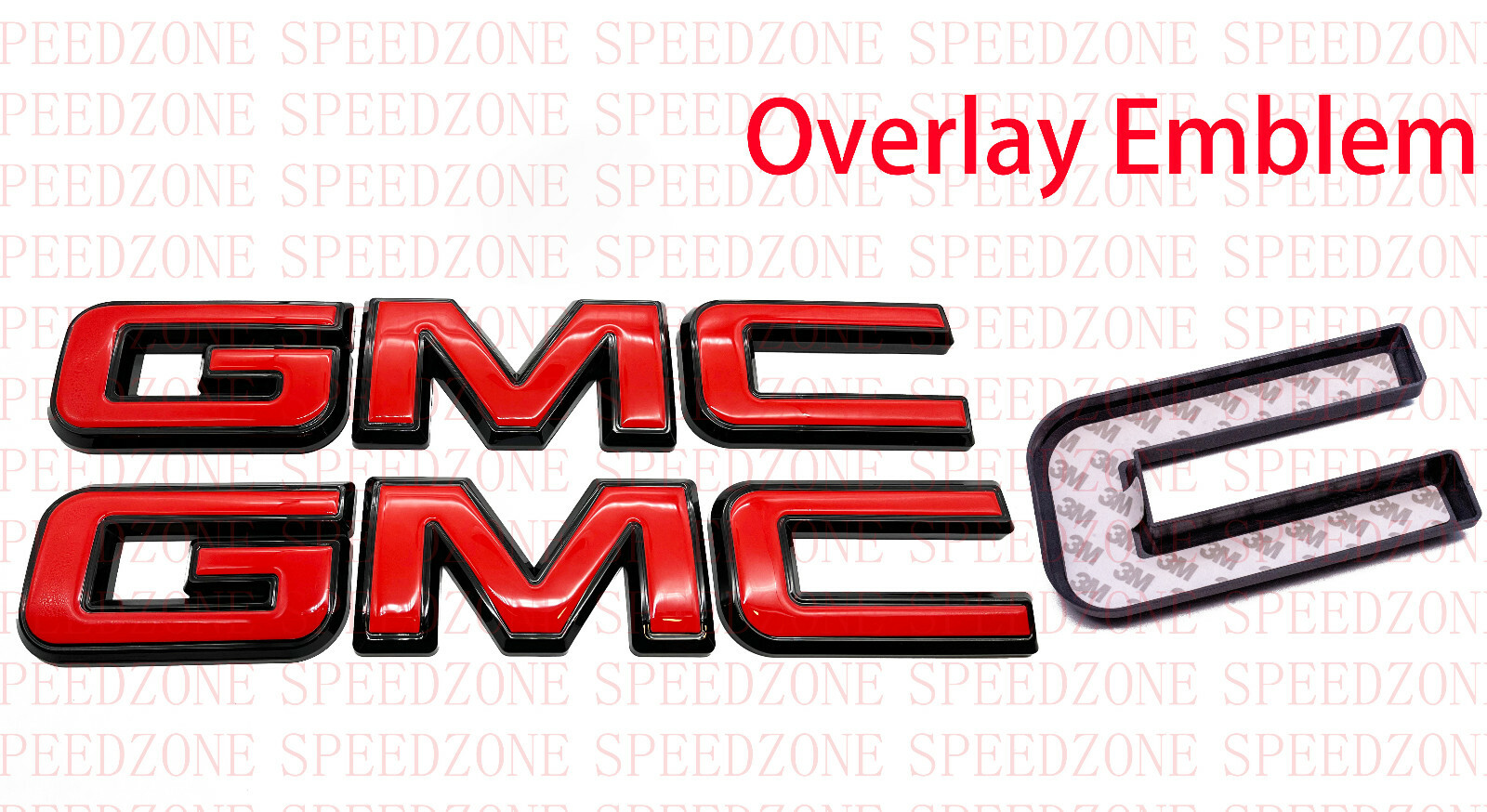 2019 2020 2021 GMC Sierra Front Rear Red Black Emblem Kit Fit 84364354 Overlay