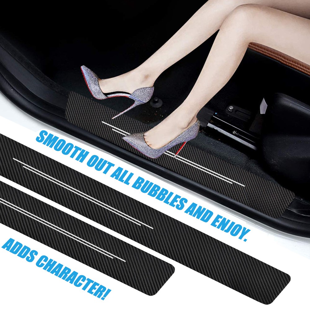For Honda 9PCS Door Sill Protector 2.8in Wide Custom Fit Anti-Scratch Guards Kit