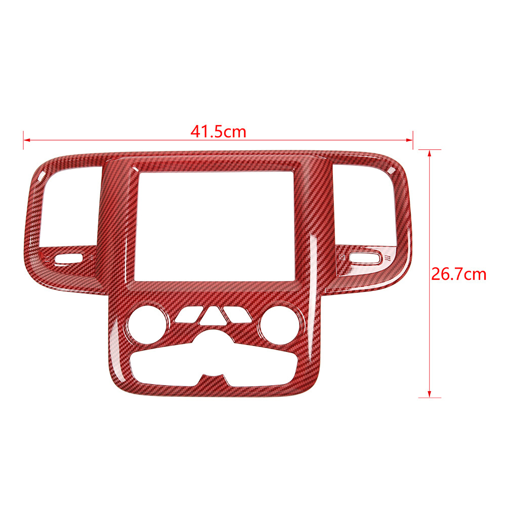 Central Control GPS Navigation Decor Panel for Dodge RAM 1500 2011-17 Red Carbon