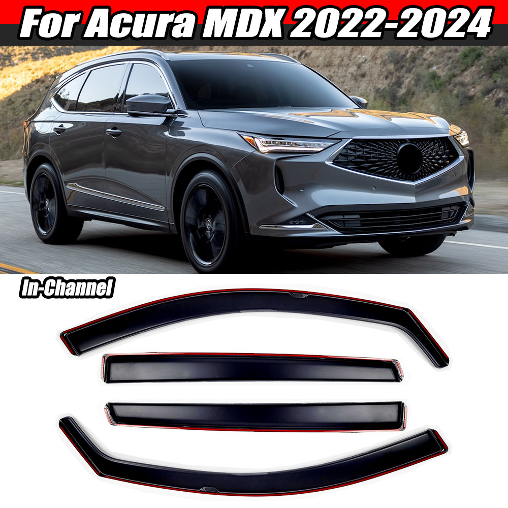 4pcs In-channel Rain Guards Window Visors Vent Deflector For Acura MDX 2022-2024