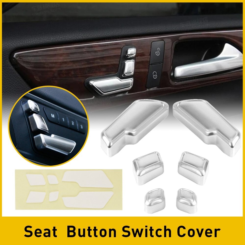 Chrome Door seat Adjust Button Switch Cover Trim for Mercedes-Benz E Class