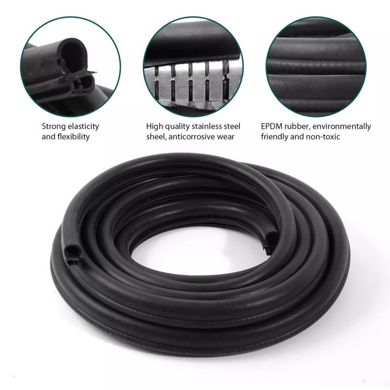 10ft Universal Auto Rubber Seal Weather Strip Door Window Trunk Hood Edge Trim