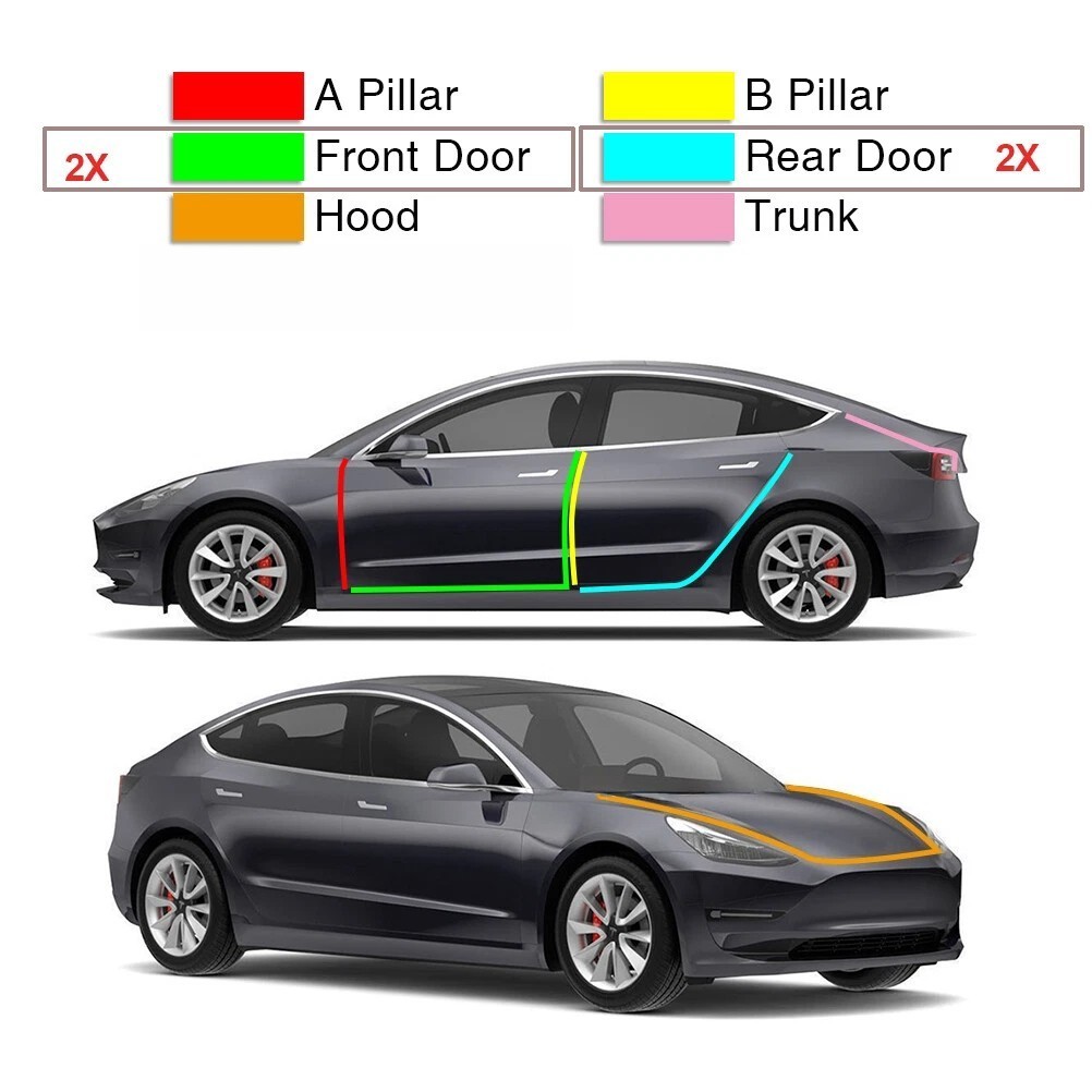 For BMW 2-Series 2016-17 Door Surround Rubber Liner Weather Barrier Wind Elimina