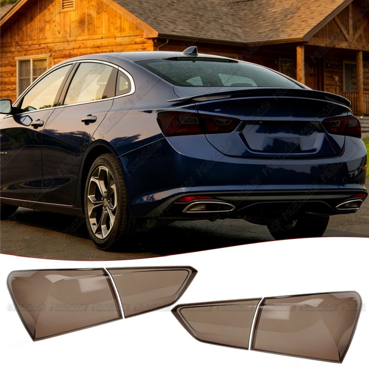 Smoked Black Tail Light Covers For 2016-2025 Chevy Malibu Rear Light Guards Trim