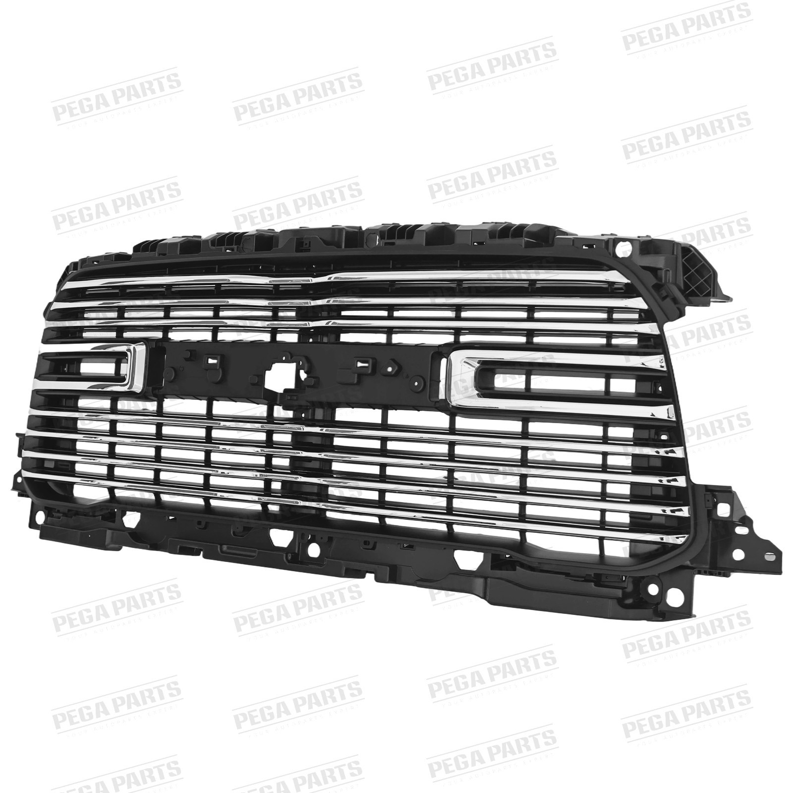 Front Bumper Grille Grill w/Chrome Trim Molding For 2019-2024 Ram 2500 3500 4500