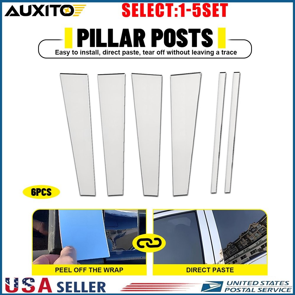 Fit Lincoln Navigator 1997-2017 Stainless Steel Chrome Window Pillar Posts 6-30X