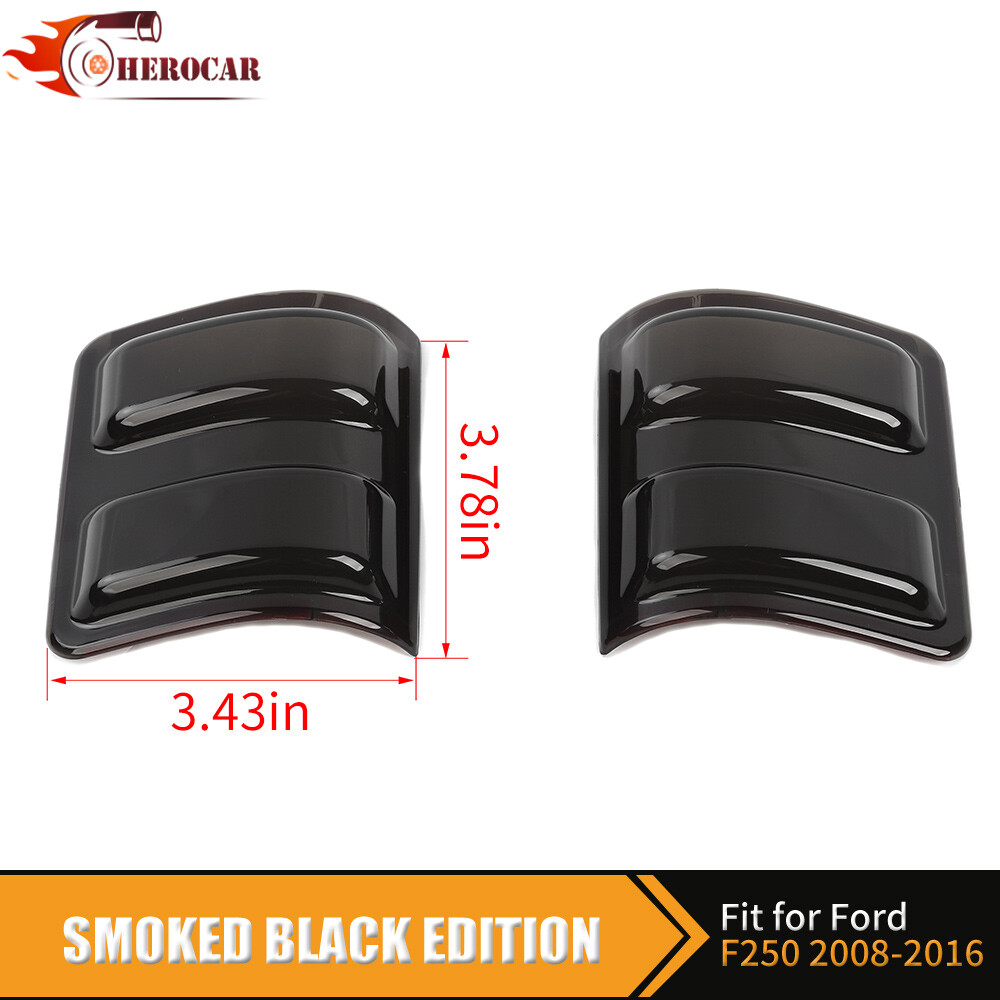 Smoked Door Side Mirrors Turn Signal Light Covers For Ford F250 F350-550 2008-16