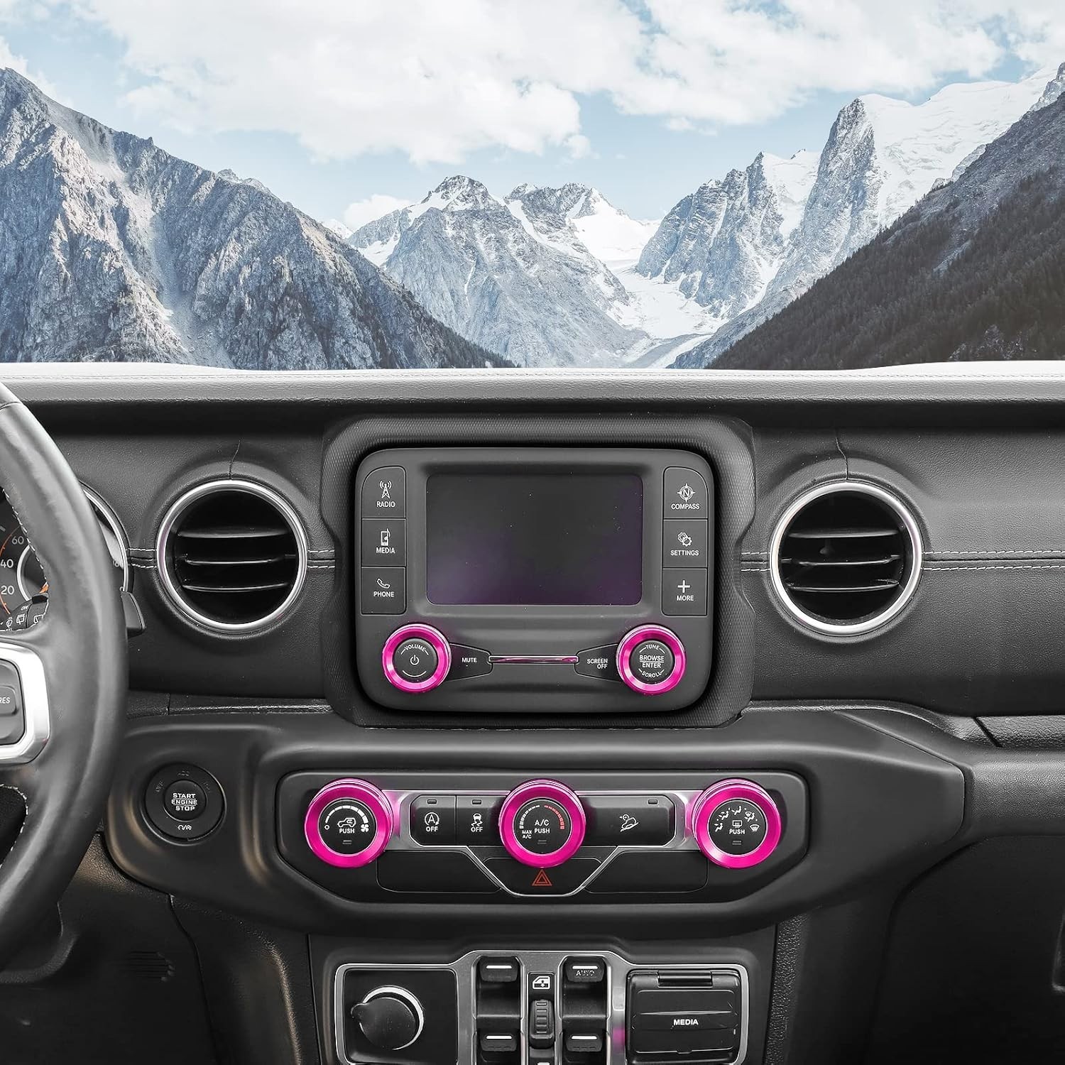 Aluminum Alloy Pink Switch Covers for Jeep Wrangler JL & Gladiator JT 2018-2023