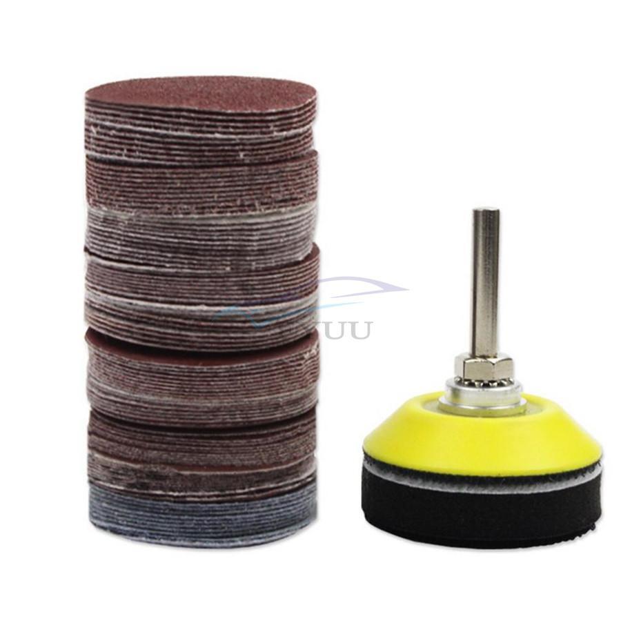 100pcs 2″ Sanding Disc Pad+1x 1/4″ Shank Backing Pad +1x Soft Foam Buffering Pad