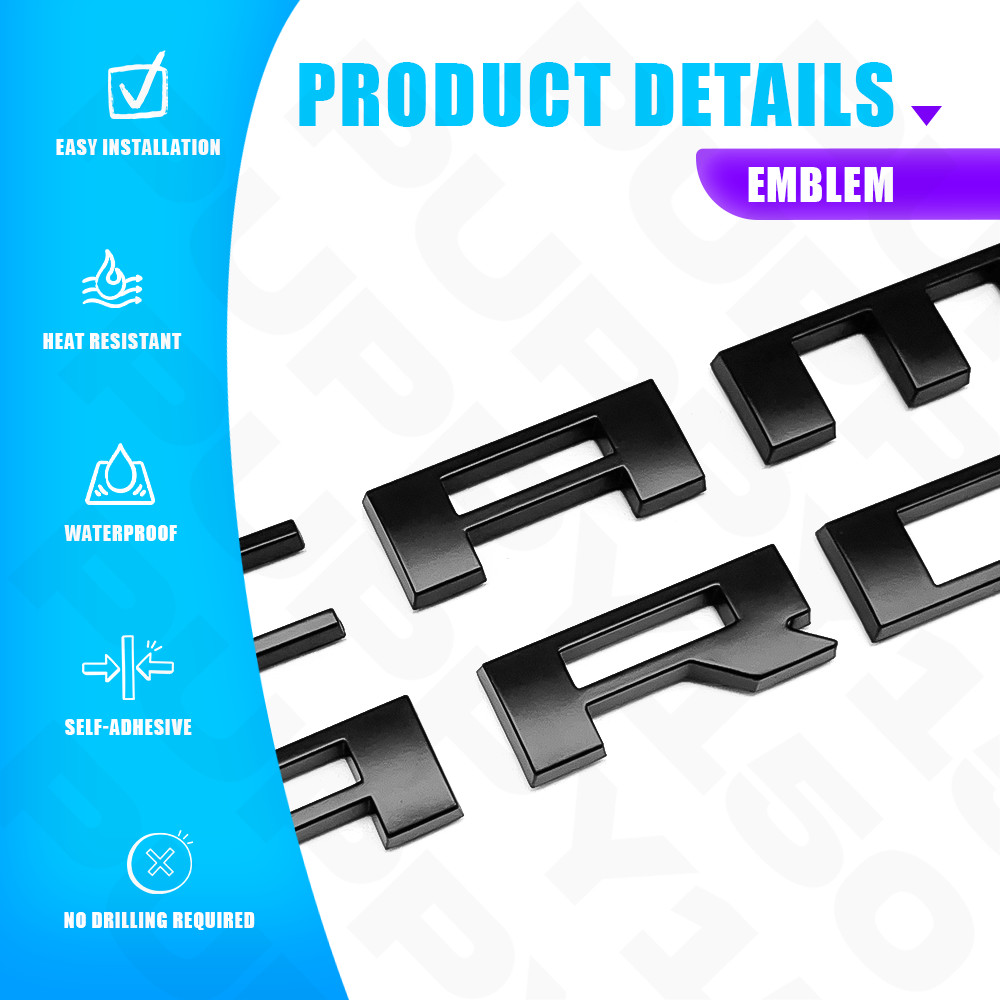 2x 3D Nameplate Door Side Emblems For Camaro 2010-2015 Letters Badge Matte Black