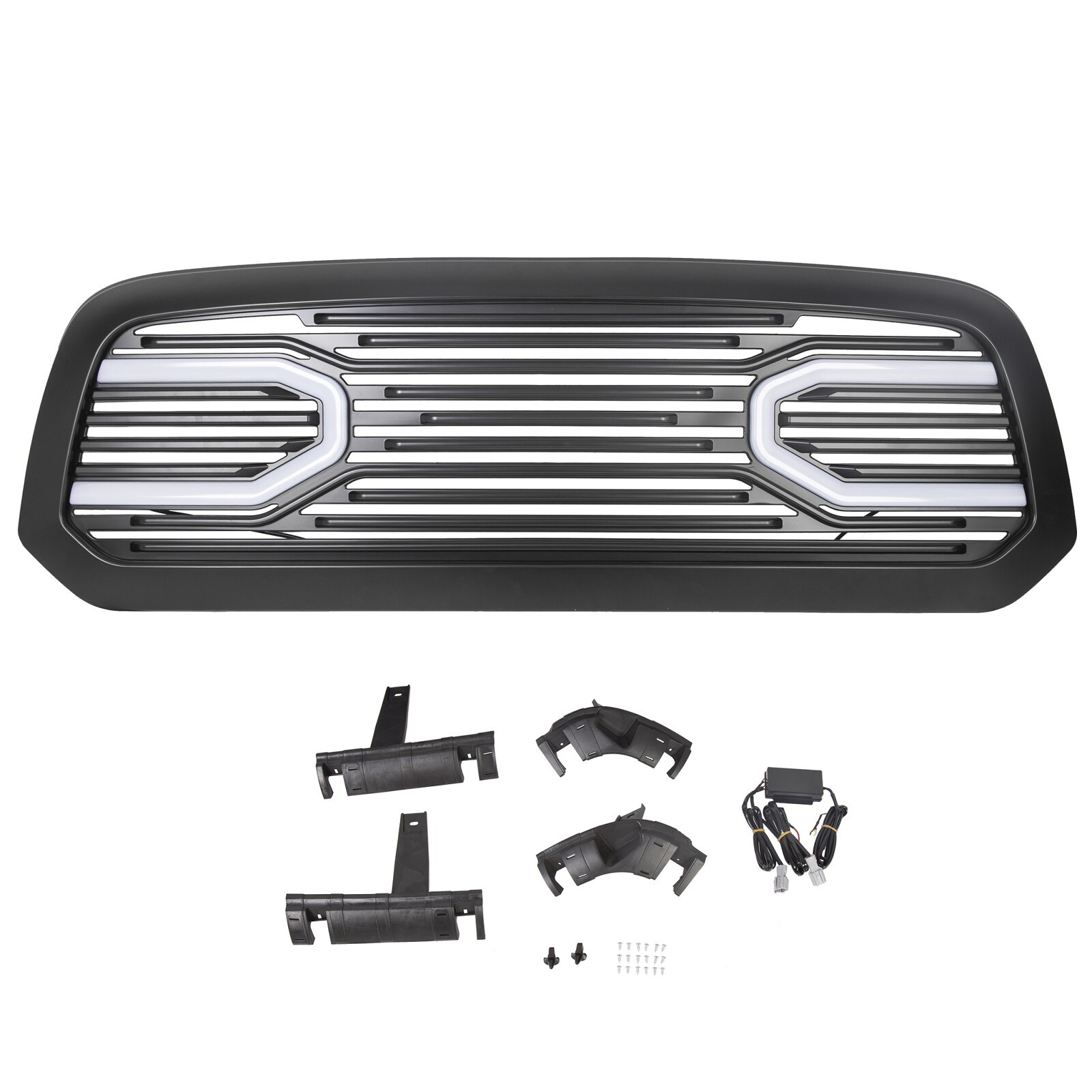 For 2019-2023 RAM 1500 Classic Front Big Horn Black Bumper Grille Shell W/Light