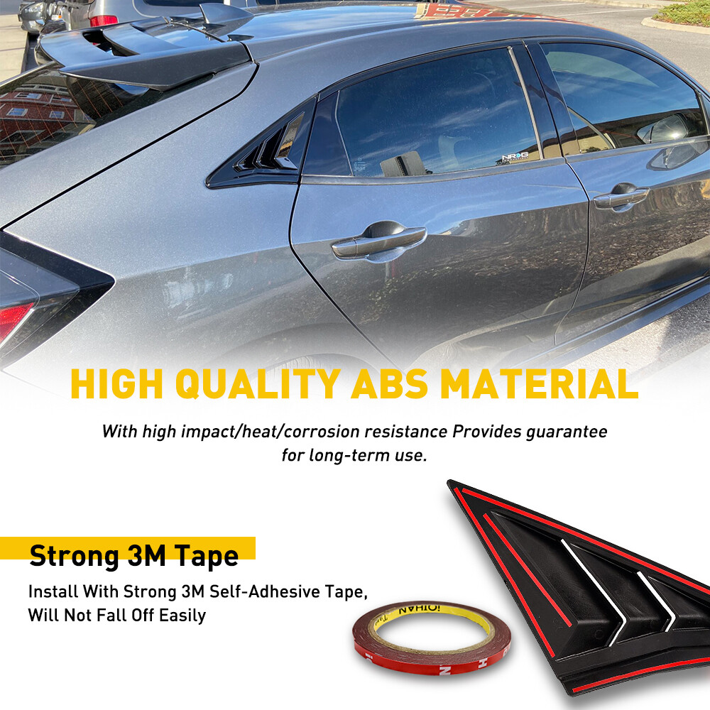 For Honda Civic Type R Hatchback 2017-2020 Rear Side Vent Window Louver Cover
