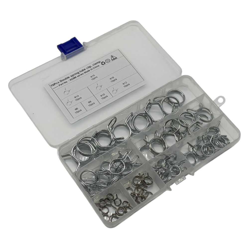 Hose Spring Clamps Φ6-Φ18Fastener Fuel Water Line Pipe Air Tube Clips Kit 70PCS