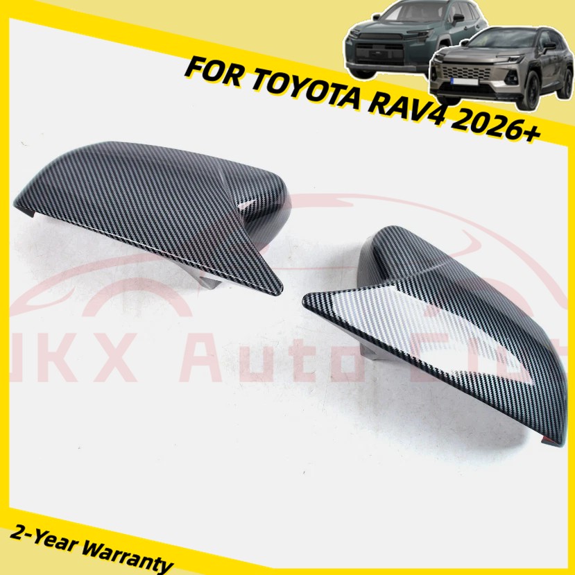 For Toyota RAV4 2026+ m 2Pcs Carbon Fiber OX Horn Rearview Mirror Cover Trim