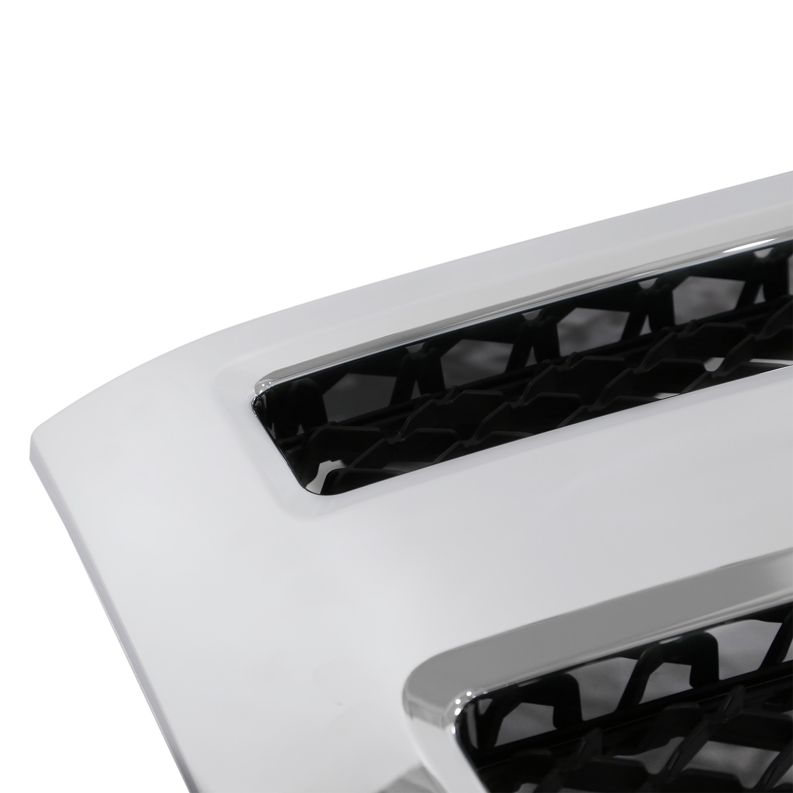 Chrome Front Upper Grill w/Black Insert Trim For Chevy Silverado 1500 2007-2013