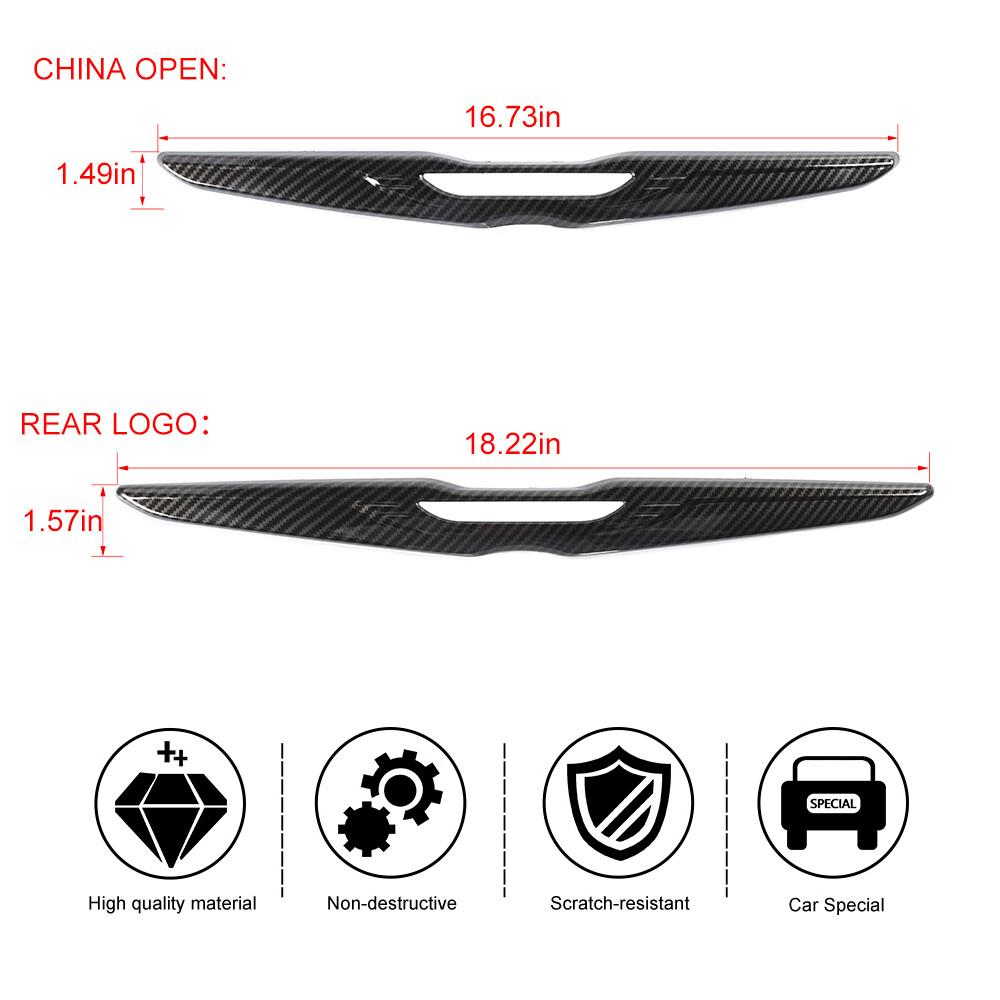 Carbon Fiber Front Rear Grille Logo Badge For Chrysler 300/300C 15+ Carbon Fiber