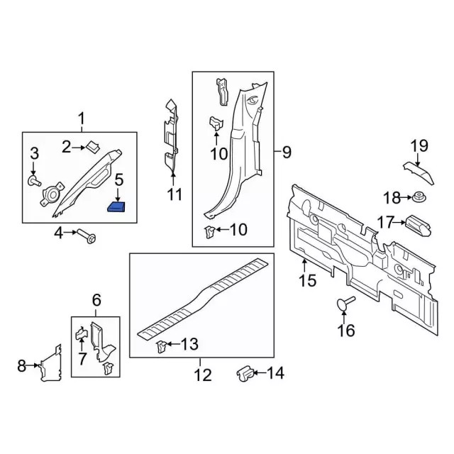 Genuine Ford Body A-Pillar Trim Panel Cap FL3Z-1531458-AC