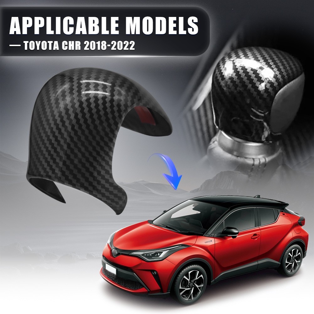 Gear Shift Knob Head Cover Trim Carbon Fiber ABS For Toyota C-HR 2018-2022