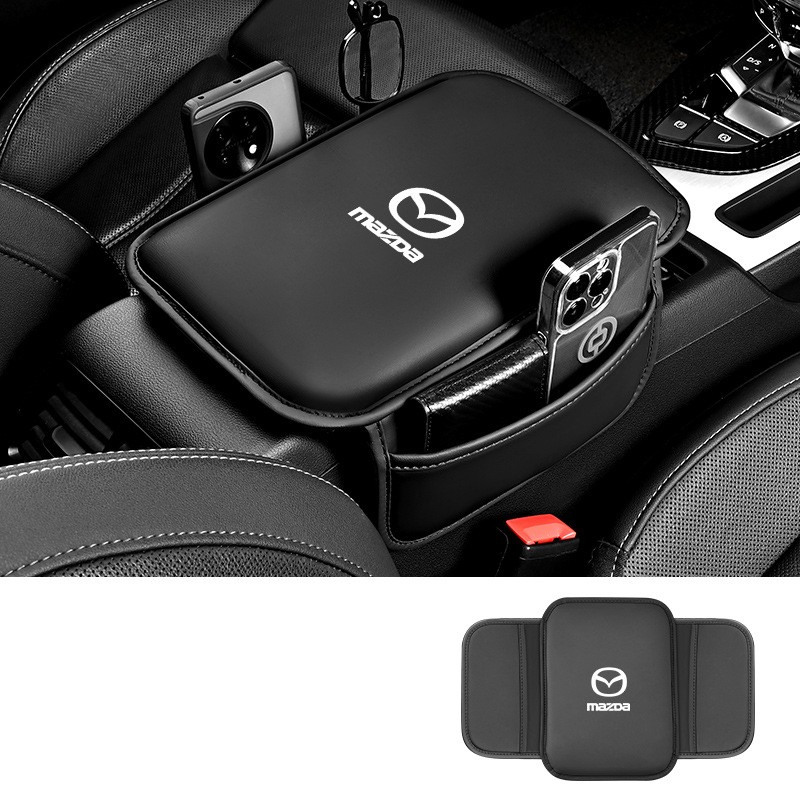 Leather Car Seat Armrest Cushion Protector Pad Mat Auto Accessories for Mazda