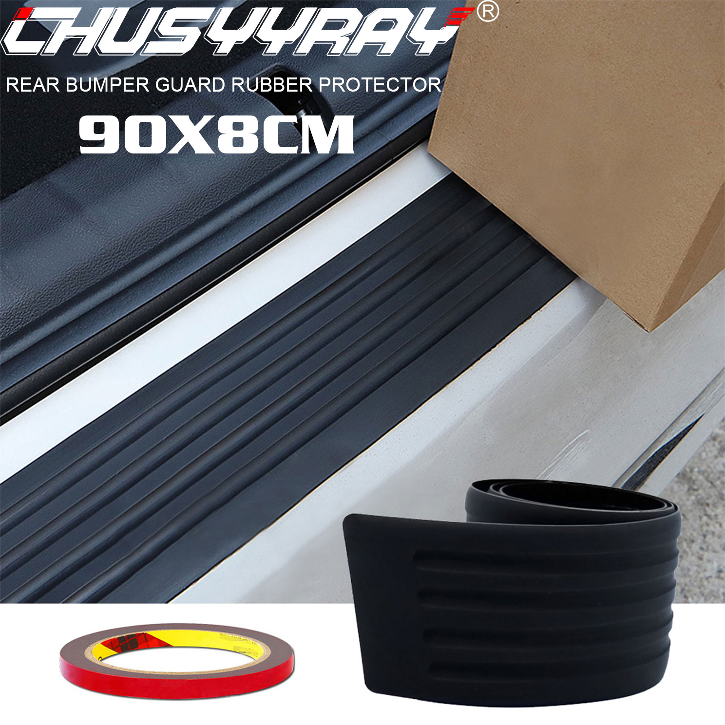 For HYUNDAI VELOSTER 2012-2017 Rear Bumper Protector Gard Trim Rubber Cover
