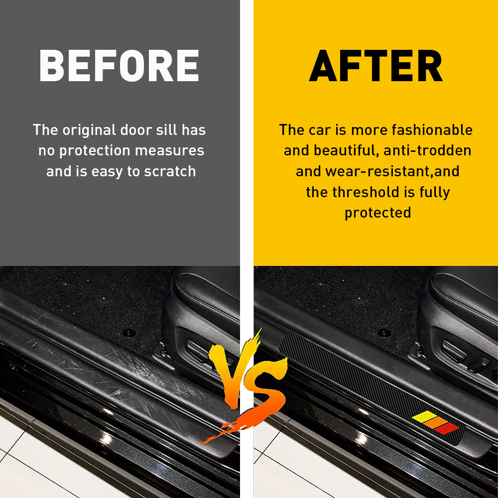 For Nissan Car Door Plate Sill Scuff Cover Anti Scratch Decal Sticker Protector