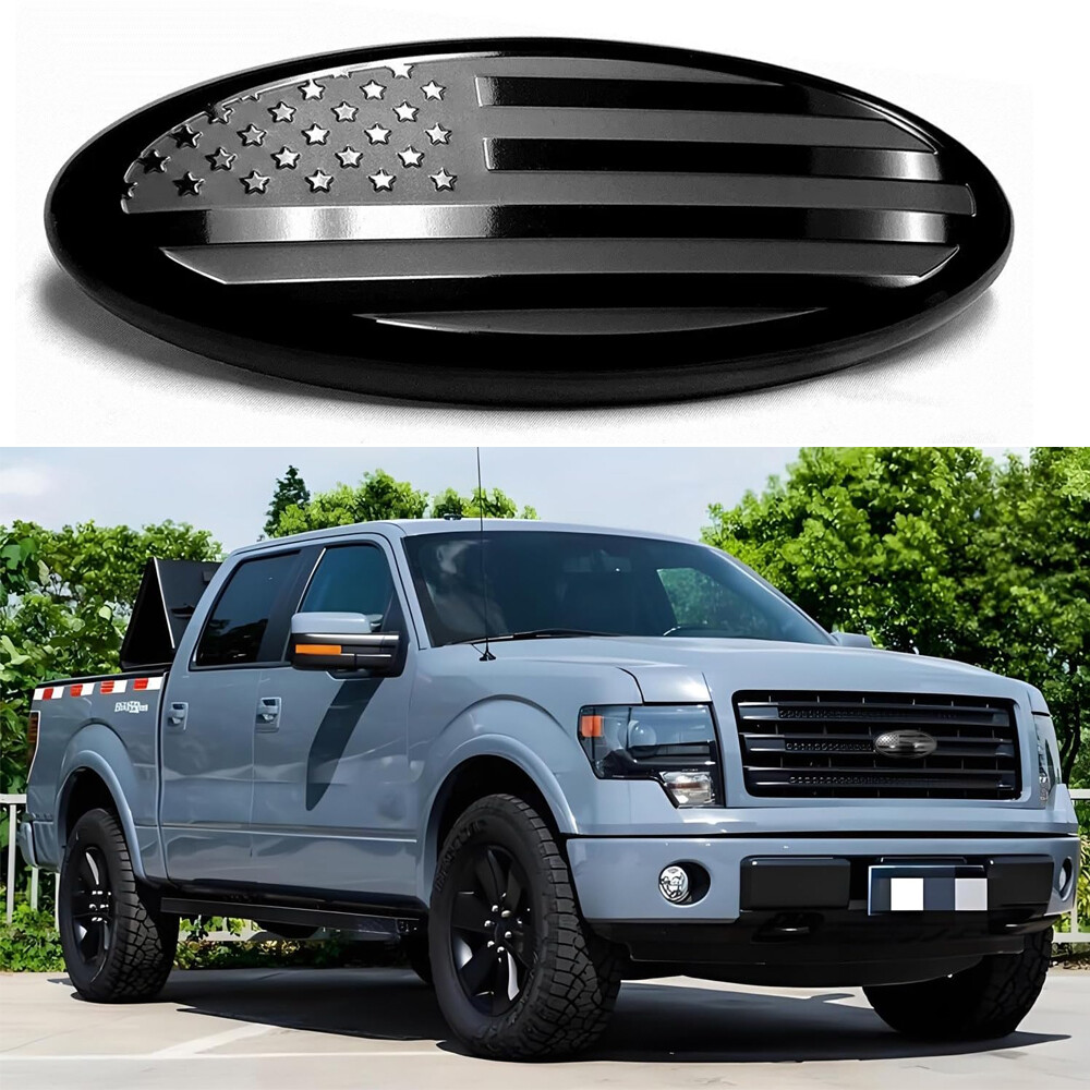 9″ Front Grille Tailgate Overlay American Black Flag Emblem For Ford Edge 11-14