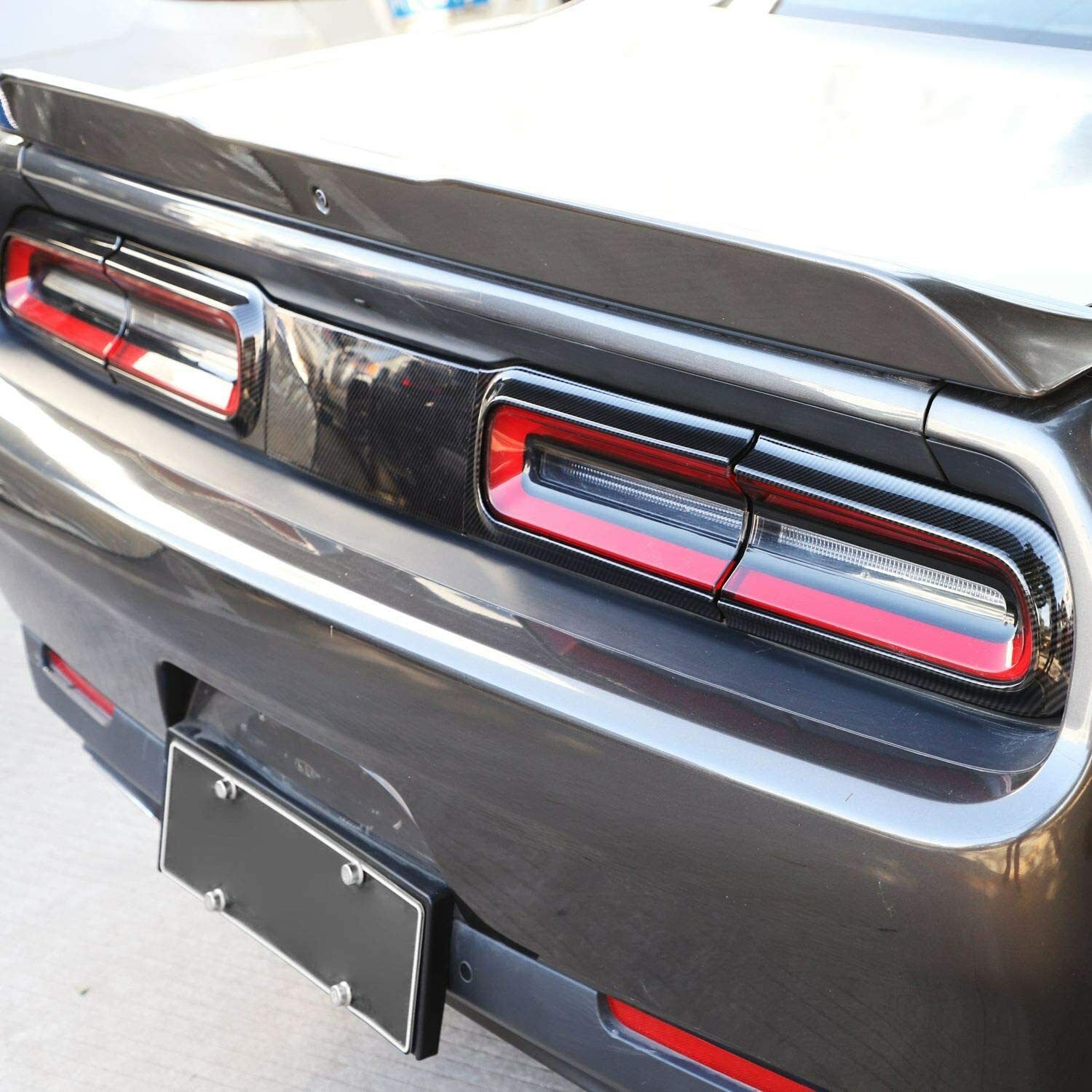 for Challenger 2015 UP Taillight Cover Trim Bezel Overlay Rear LightCarbon Fiber