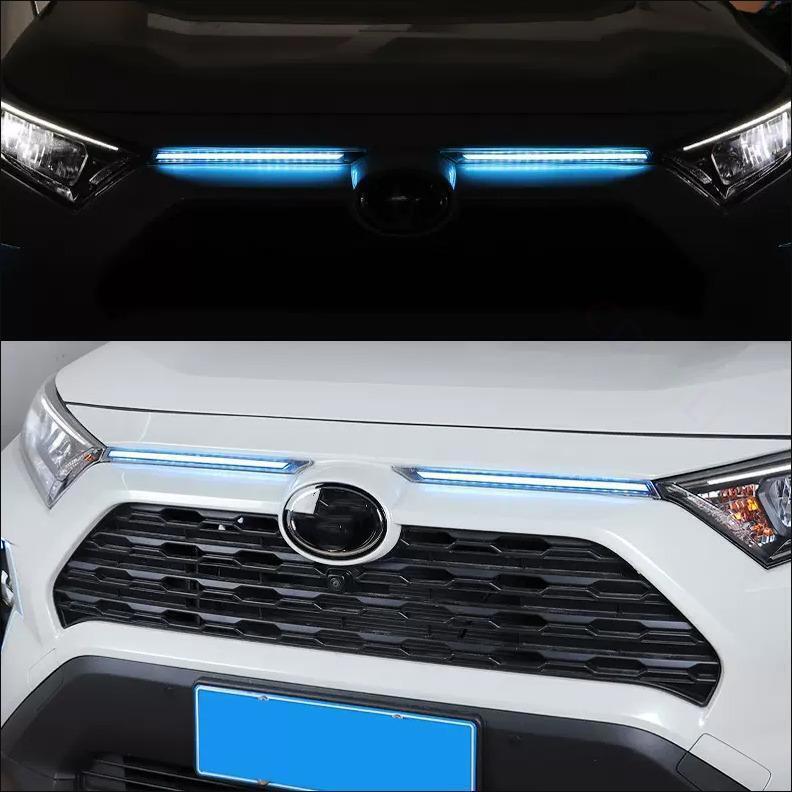 LED DRL Daytime Running Light Car Hood Kit For 2019-2024 Toyota RAV4 Accessories