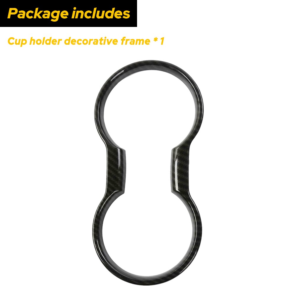 2set Interior Trim Molding Carbon Fiber Cup Holder Fit Cover For Ford Mustang 20