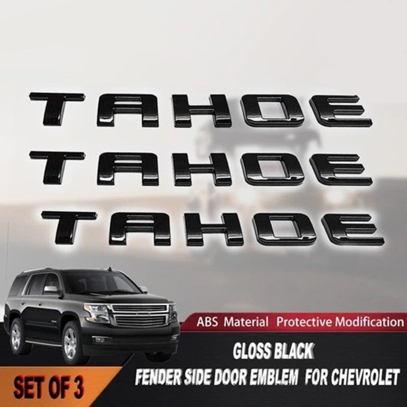 3Pcs For Chevy Tahoe 2007-2020 3D Raised Side Letters Gloss Emblems Accessories