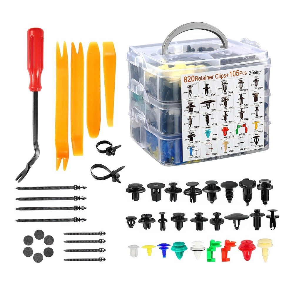 Labwork 925Pcs Car Bumper Retainer Clips Rivets Fasteners Tailgate Handle Rod