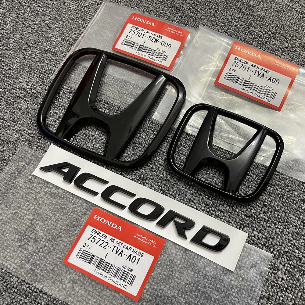 3PCS Front Red Rear Steering Emblem Fit For Honda-Accord EX SE LX 2018-2022