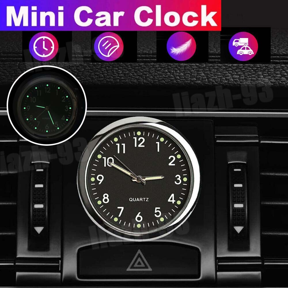 Mini Pocket Quartz Digital Analog Watch Stick-On Clock Luminous Fit For Car Boat