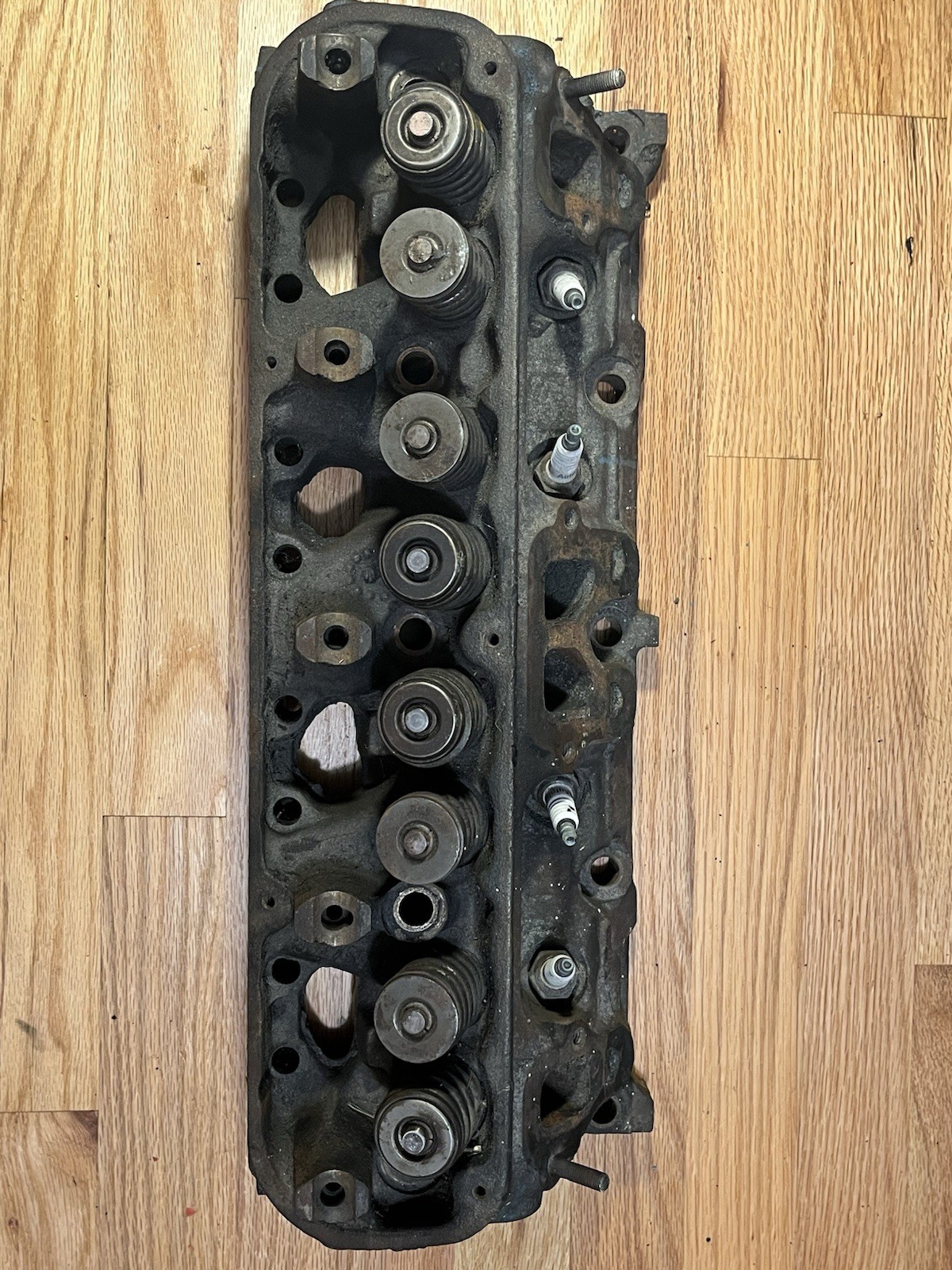 Vintage Pair of 2 Dodge Plymouth Chevy Cast Iron Engine Cylinder Heads 318 Mopar