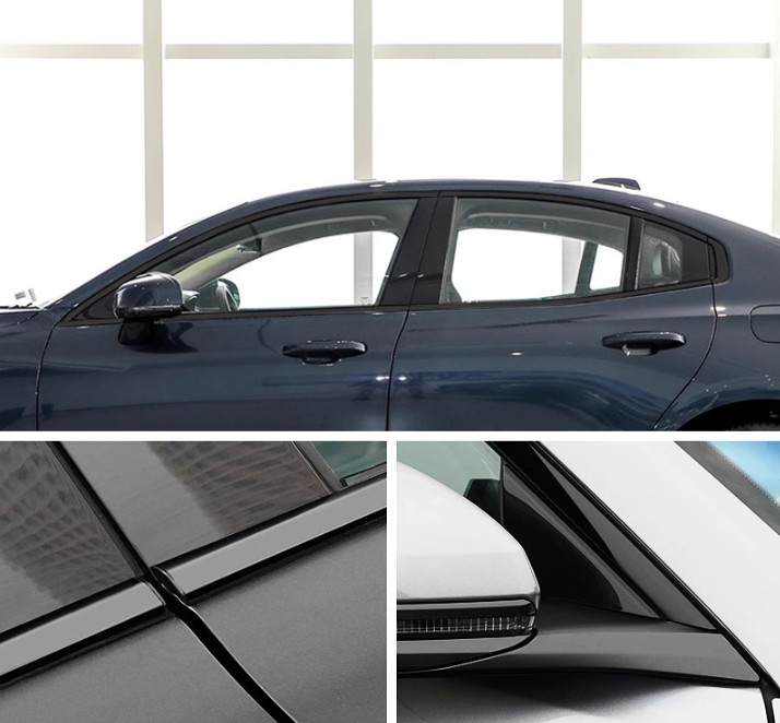 Black Stainless Steel Window Molding Strip Cover Trims For Volvo S90 2017-2024 L