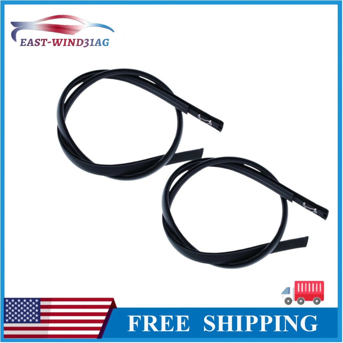 Pair New Black Roof Trim Molding Kit For 2012-2015 Honda Civic Sedan 4-Door
