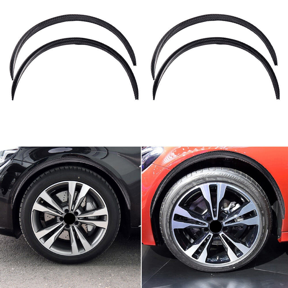 4Pcs 28.7″ Carbon Fiber Car Wheel Eyebrow Arch Protector Trim Lips Fender Flares