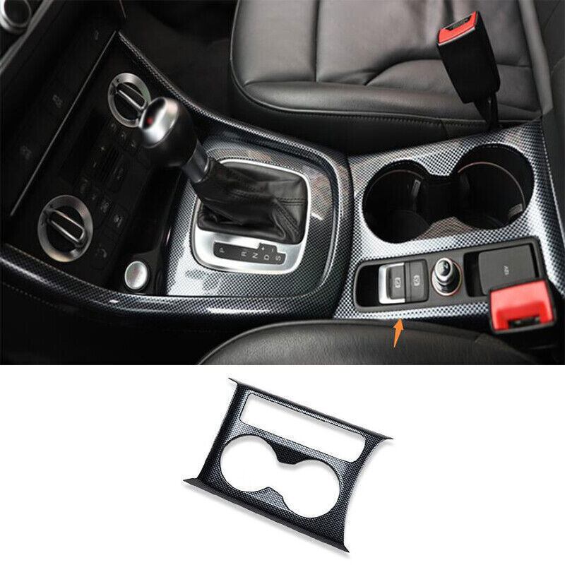 For Audi Q3 2013-2018 ABS Carbon Fiber Middle Console Drinking Glass Trim 1PCS
