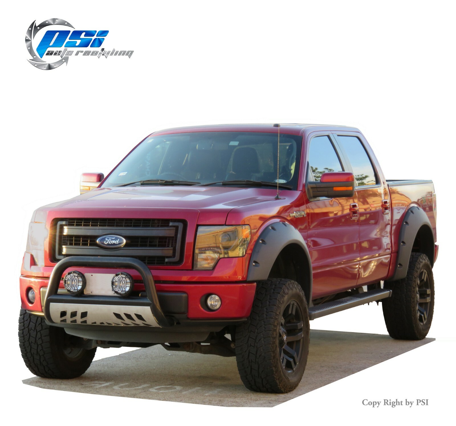 Cut Round Bolt Textured Fender Flares Fits Ford F-150 2009-2014 Excludes Raptor