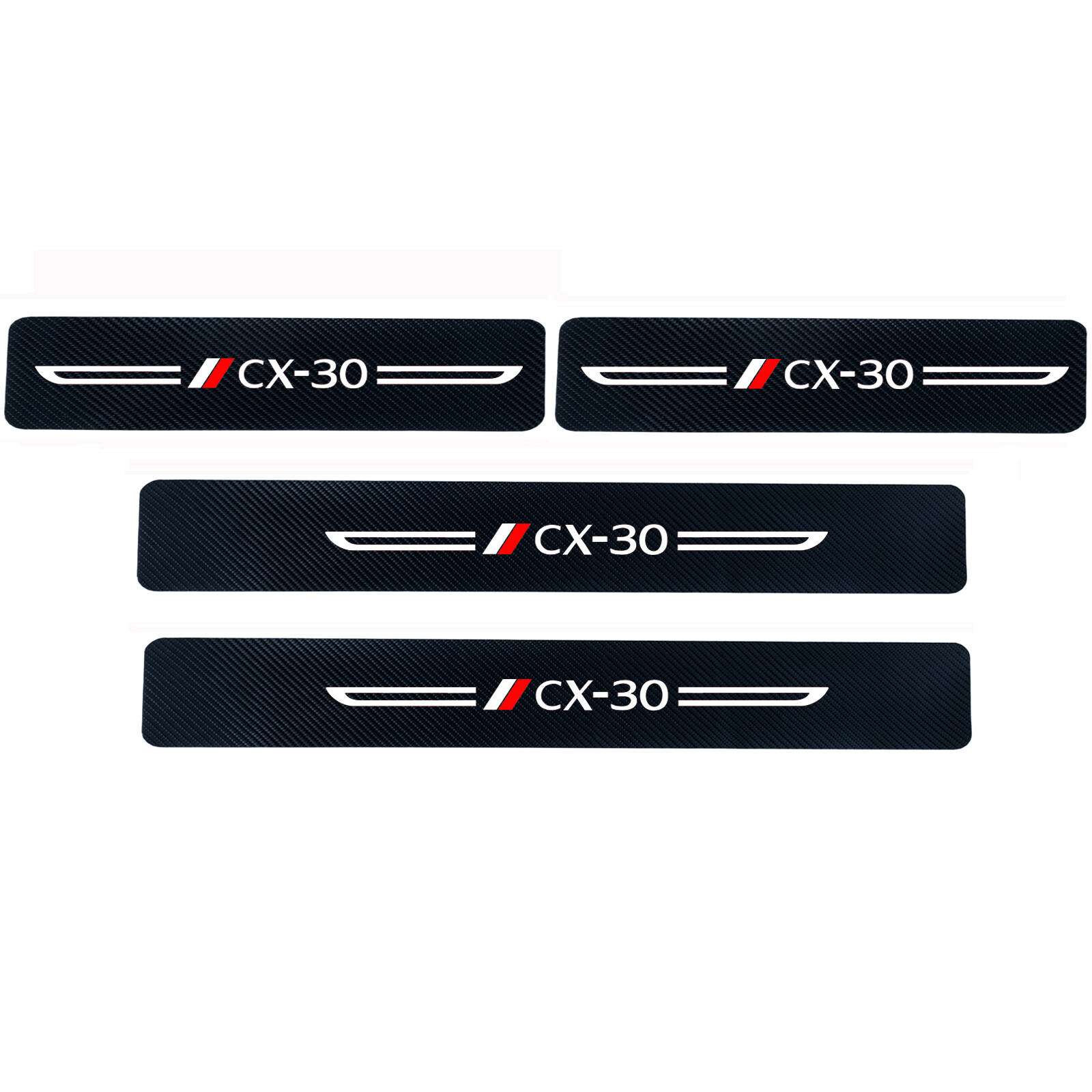 4Pcs Carbon Fiber Leather Car Door Sill Protector Stickers for Mazda Cx30 Cx-30