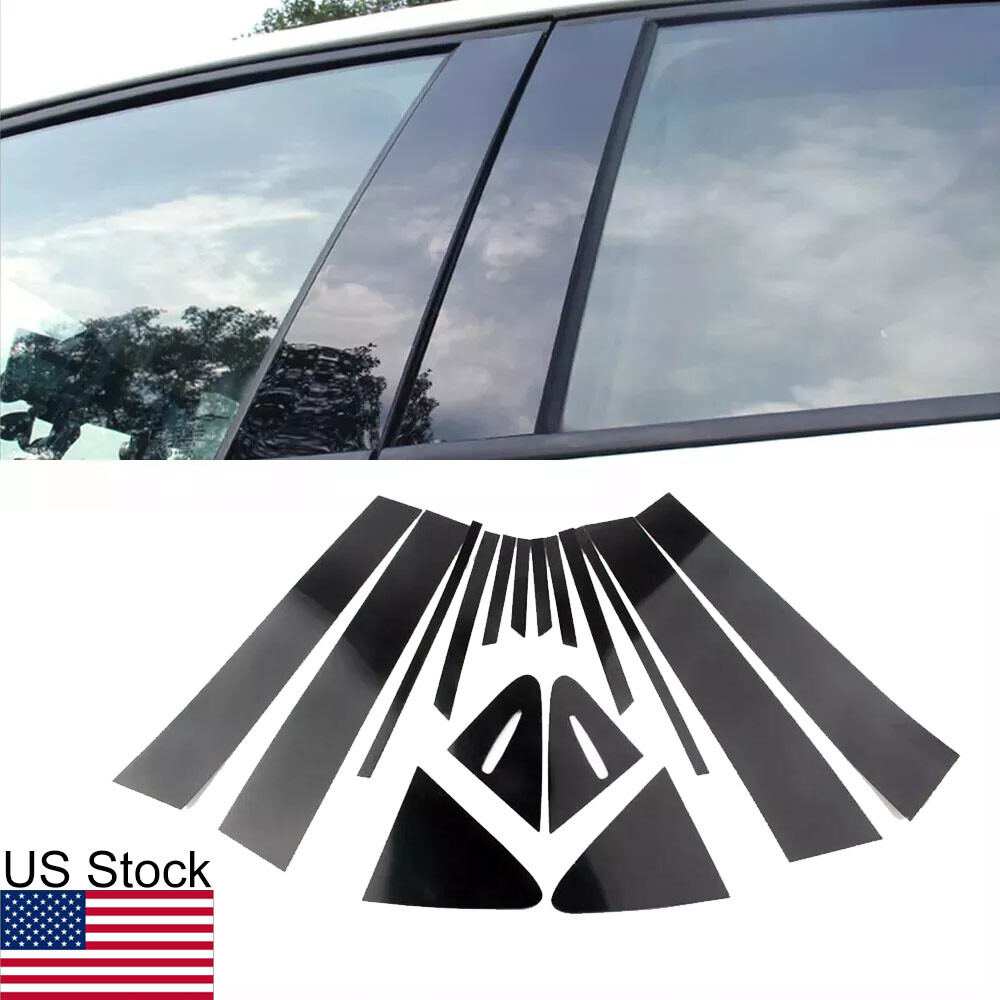 16pcs Glossy Black Pillar Posts Window Cover Trim For 2020-2022 Toyota Corolla