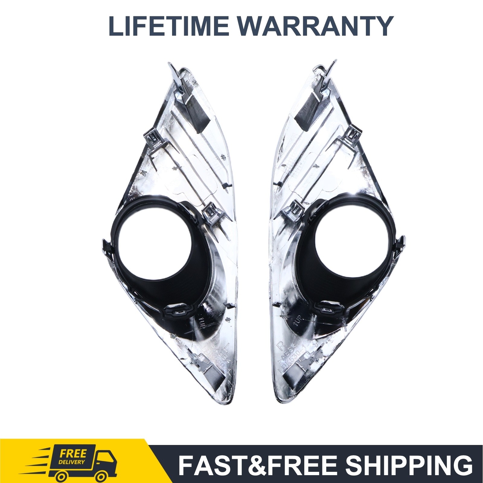 Fog Light Trim Panel Set For Toyota Camry 2012-2014 Left Right Chrome